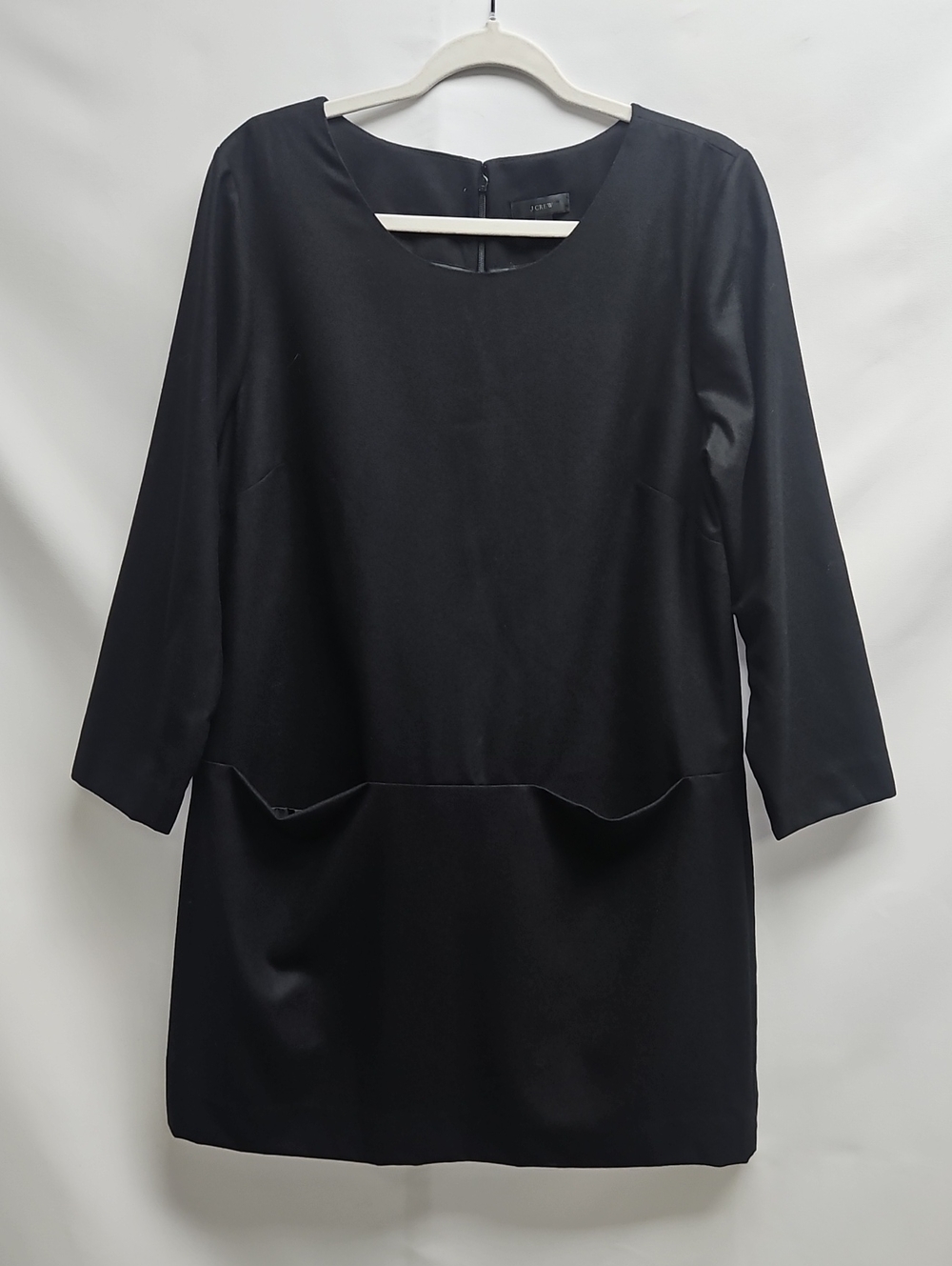 J.Crew Black Shift Dress Wool Blend Pockets Career Office Womens 12